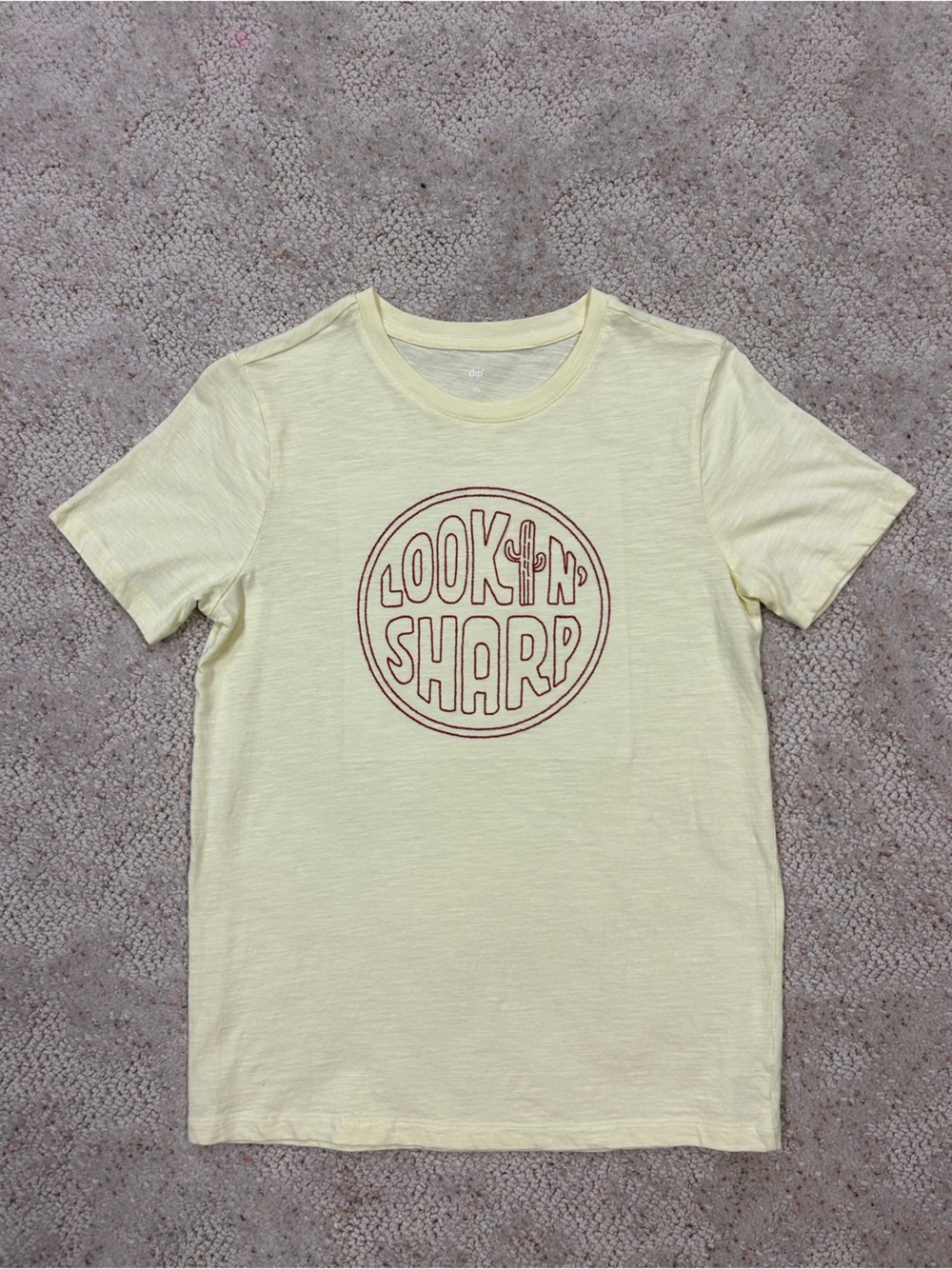 Dip brand Lookin' Sharp Graphic Tee - Pale Yellow Kids T-Shirt XL